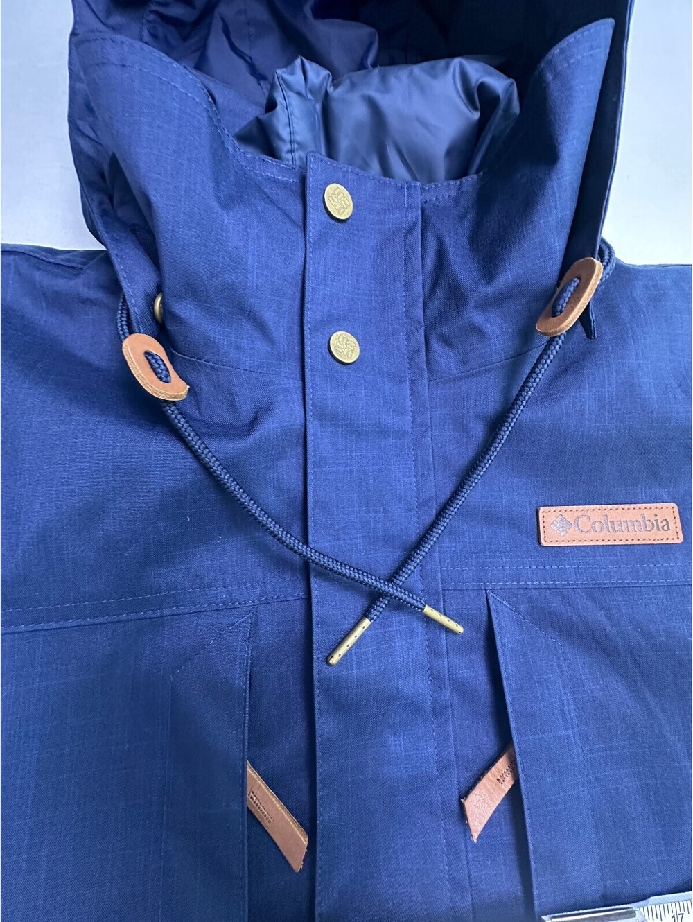 Columbia Interchange Omni-Tech Blue Hooded Jacket L NWOT - Picture 4 of 10